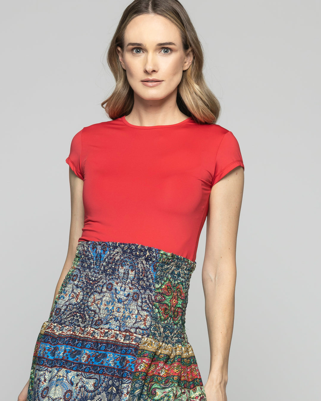 Body Mujer Ursinia Escote Redondo Manga Corta Rojo Ludovica