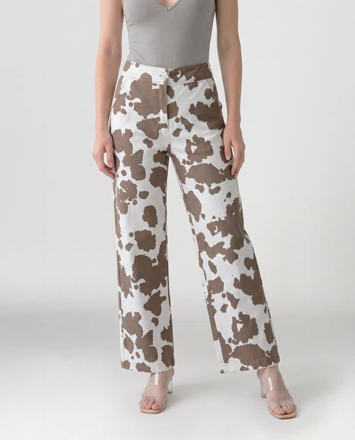 Pantalón Mujer Javiera Estampado Camel Ludovica