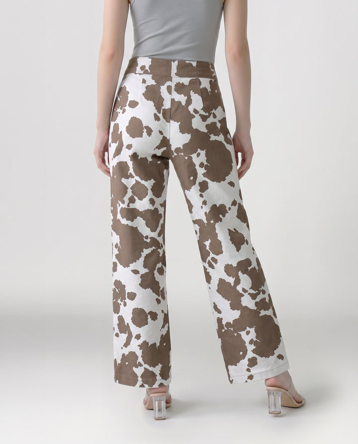Pantalón Mujer Javiera Estampado Camel Ludovica