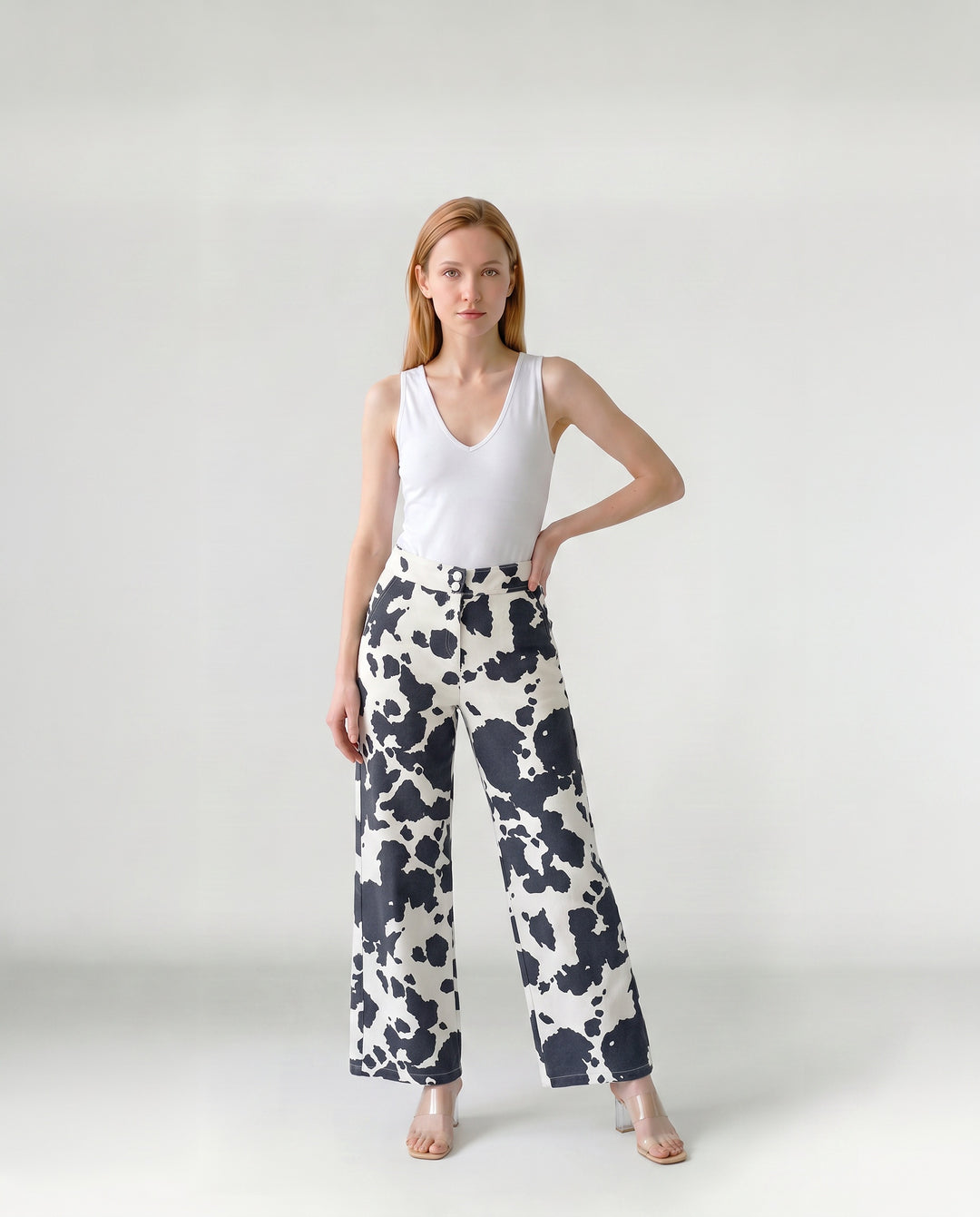 Pantalón Mujer Javiera Estampado Negro Ludovica