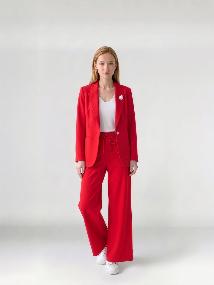 Pantalón Mujer Fernanda con Lazo Rojo Ludovica