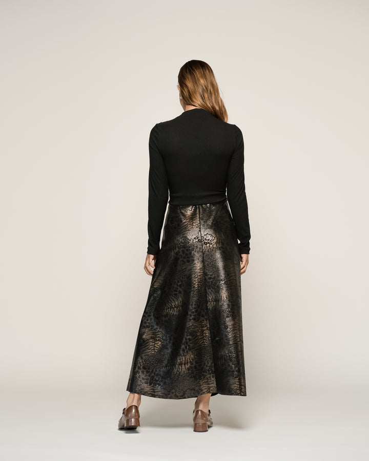 Vestido Midi Gabriela Efecto Serpiente Con Falda Evasé Ludovica