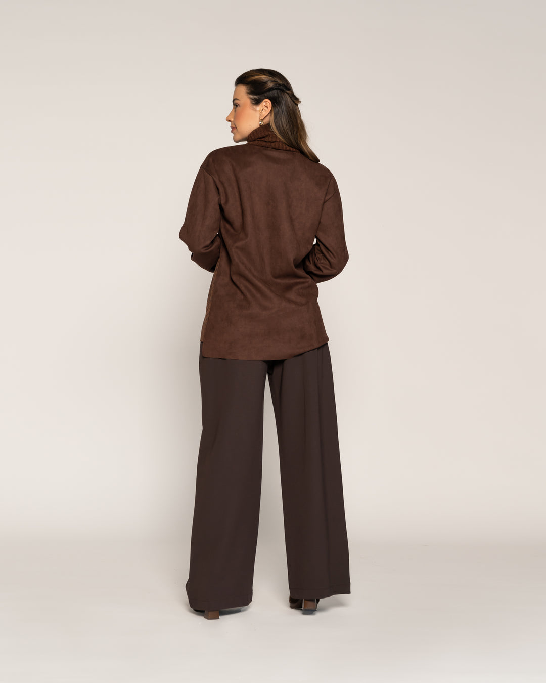 Chaqueta Chocolate Panelado Textura Animal Print Ludovica