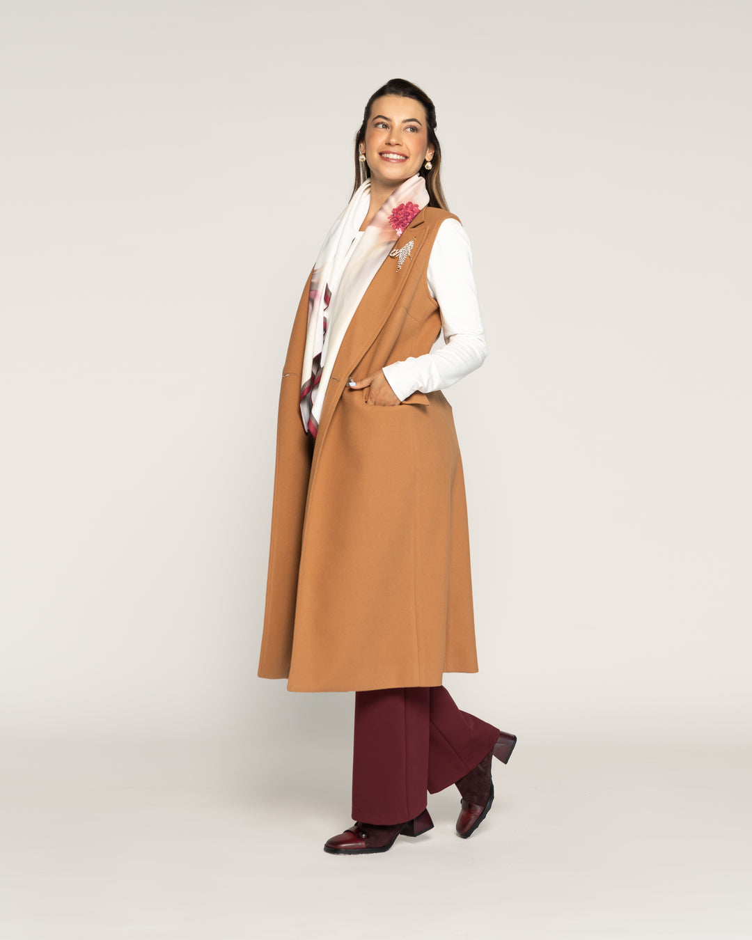 Pañuelo Flor de Magnolia Estampada Grande Ludovica